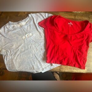 Lot of two Hollister tops medium cropped tshirts